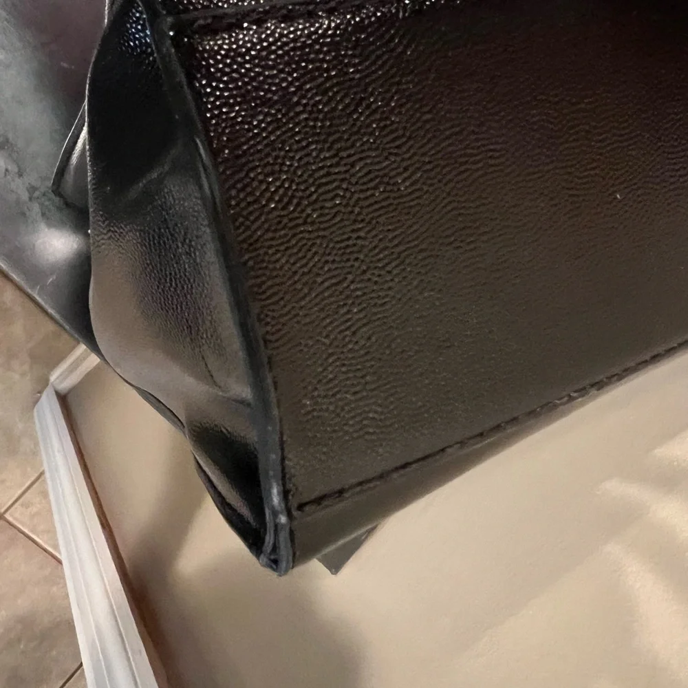 Anne Klein Shiny Black Satchel - Picture 3 of 3